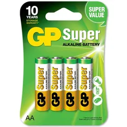 GP Super Alkaline Batteripakke AA LR6 1,5V - 4 stk. GP Super Alkaline Batteripakke AA LR6 1,5V - 4 stk.