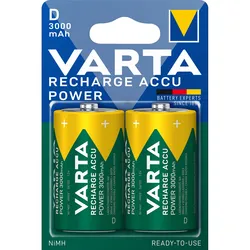 Varta Recharge Charge Accu Power D 3000mah 2 Pack - Batteri Varta Recharge Charge Accu Power D 3000mah 2 Pack - Batteri